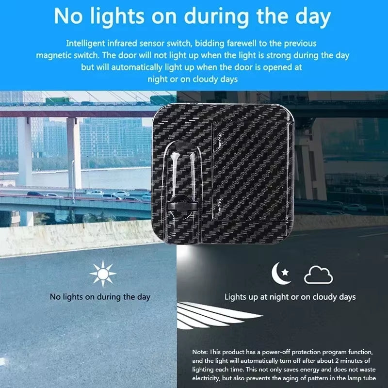 2PCS Angel Wing Car Door Projection Light, Car Welcome Light, Car Interior Decoration, Wireless Projection LED Accessories