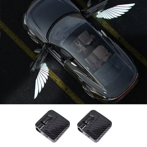 2PCS Angel Wing Car Door Projection Light, Car Welcome Light, Car Interior Decoration, Wireless Projection LED Accessories