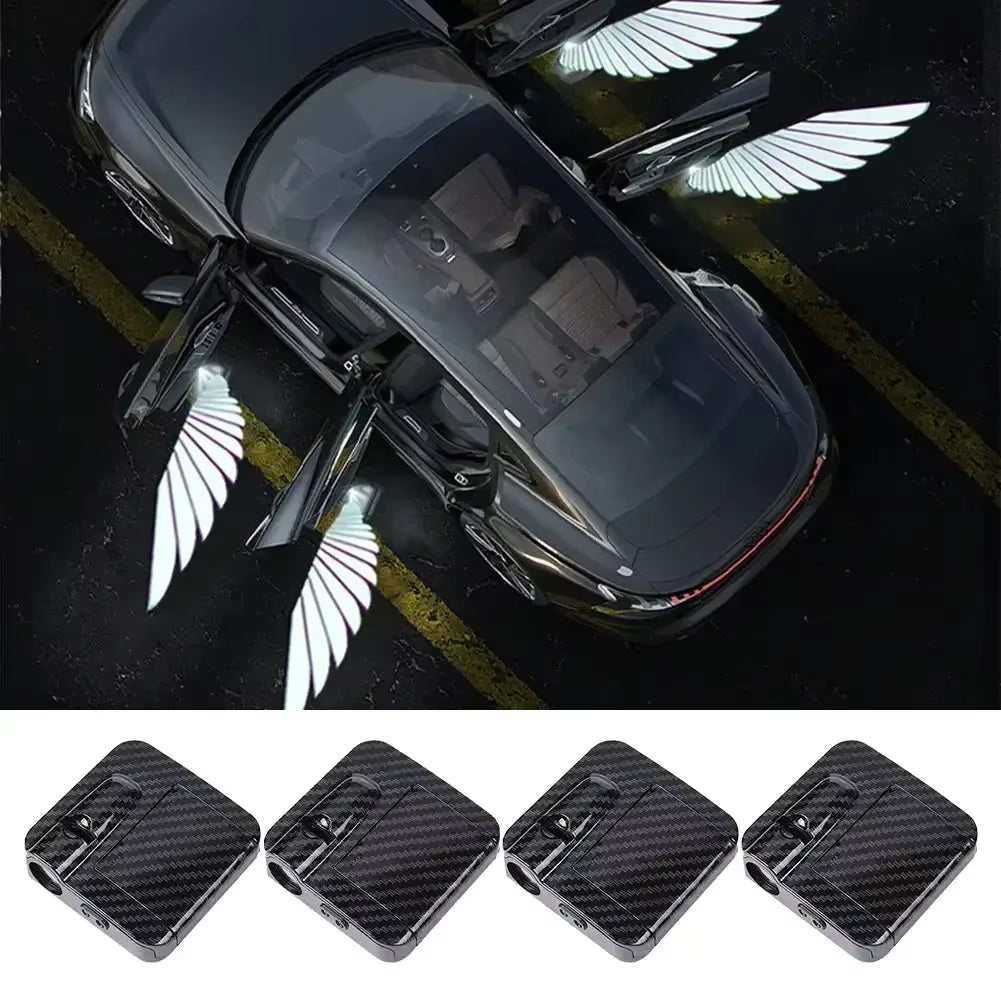 2PCS Angel Wing Car Door Projection Light, Car Welcome Light, Car Interior Decoration, Wireless Projection LED Accessories