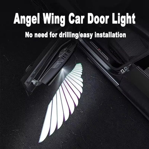 2PCS Angel Wing Car Door Projection Light, Car Welcome Light, Car Interior Decoration, Wireless Projection LED Accessories